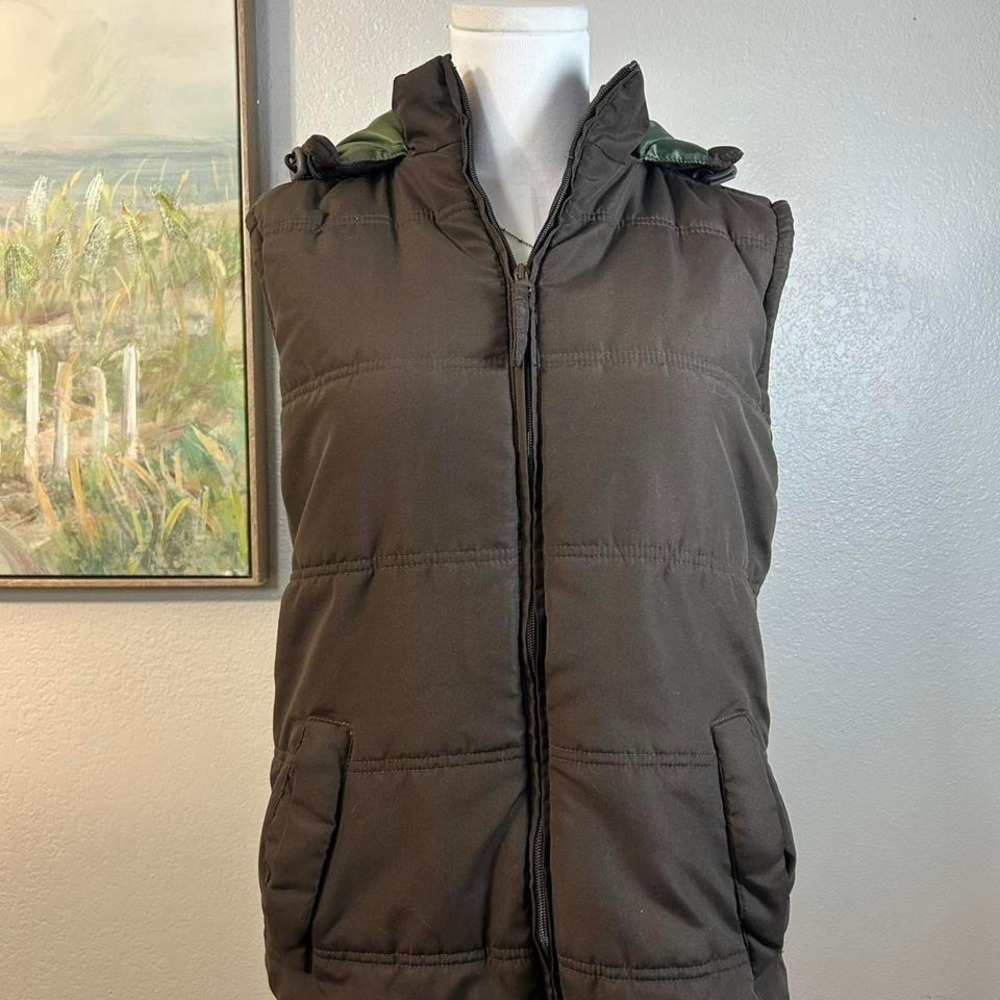 Weather Wear Brown Puffer Vest Sleeveless‎ Cozy Layer - Size S
